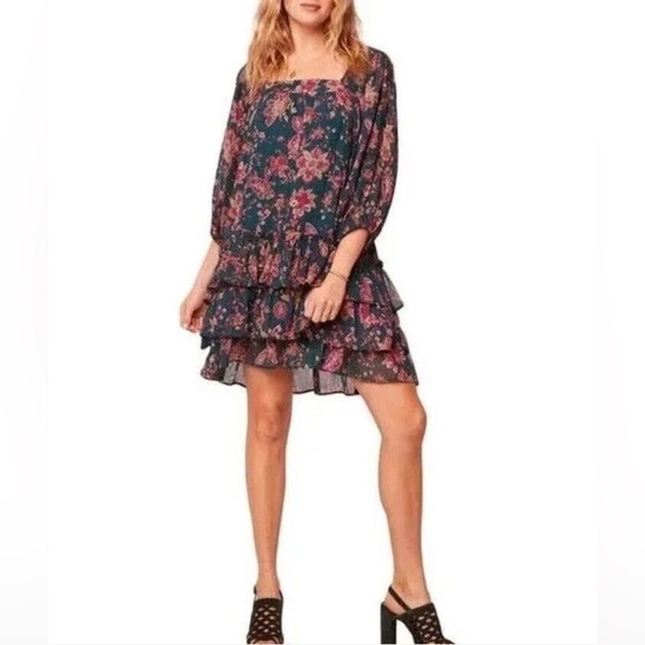 NEW Band of the Free (use to be Band Of Gypsies) Mandy Floral Long Sleeve Dress - Picture 1 of 4